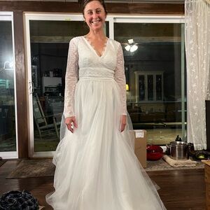 Size 6, white, wedding dress
